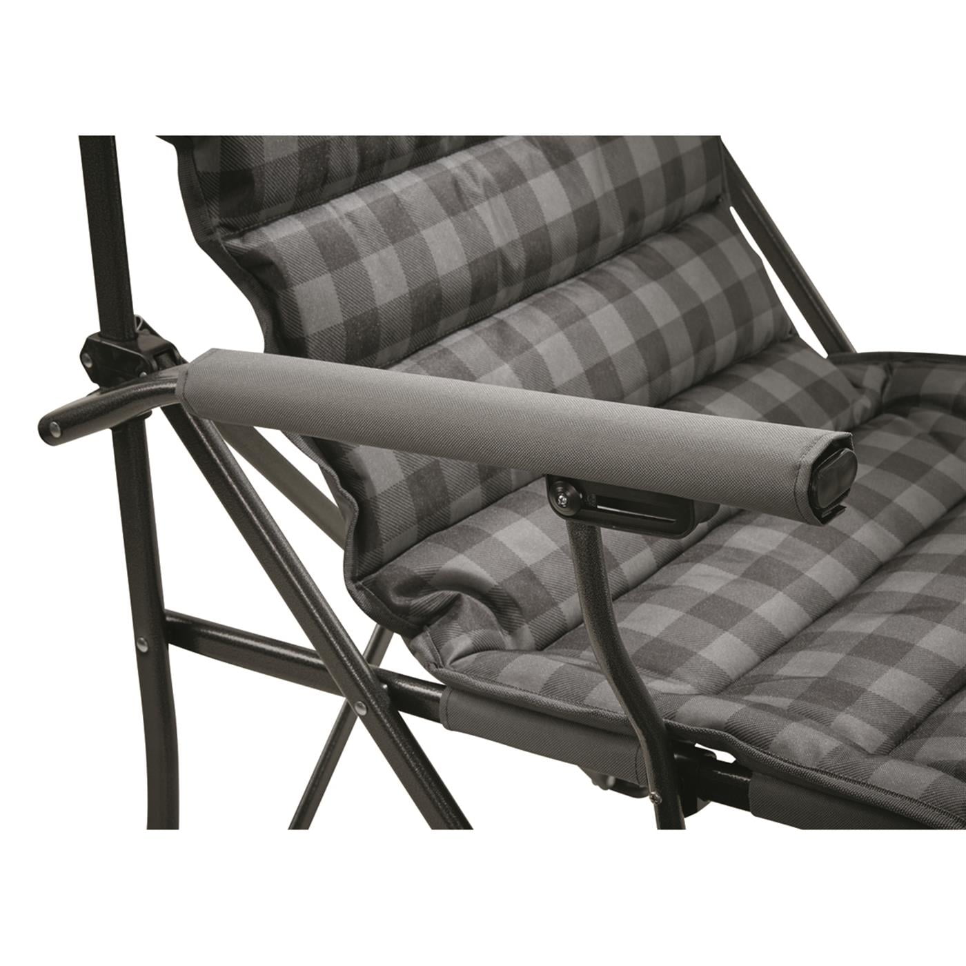 Guide Gear Oversized XL Comfort Padded Mammoth Camping Chair, 500-lb. Capacity Gray Plaid