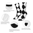 thumbnail image 4 of Funny Novelty Colorful Socks Harlequin Pattern Patterned Casual Crew Socks, 4 of 7