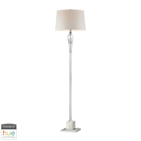 Crystal Column Floor Lamp with Chrome Orb - with Philips Hue LED