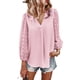 thumbnail image 2 of SAYOO - Camiseta de cuello en V de color sólido para mujer, blusa holgada de manga larga con decoración de flores, suéter holgado SAYOO  Moda, 2 of 9