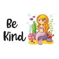 thumbnail image 2 of Be Kind Mermaid's Mermaid Colorful Fish Salt Water Creatures Seahorse Urchin Kelp Queen Sweet Dreams Bedtime Unicorn Lovely Dear Dream Decorating Wall Decal Sticker - Size: 40 In X 24 In, 2 of 5