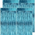 thumbnail image 1 of Cortina con Flecos de Cumpleaños Azul Claro - 4 Piezas 1 x 2M Cortina con Flecos Metálicos Brillantes - Cortina de Telón de Fondo de Aluminio - Decoración de Fotomatón de Baby Shower de Cumpleaños, 1 of 5