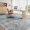 thumbnail image 6 of Reepow 5x7 Area Rugs for Living Room Washable Gray Low Pile Carpet Soft Non Slip Backing Floral Indoor Rugs for Bedroom Kitchen Home Office, 6 of 10