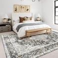thumbnail image 3 of Balacho Floral Pattern Oriental Boho Faux Wool Area Rug, 5' x 7', Dark Gray, 3 of 8