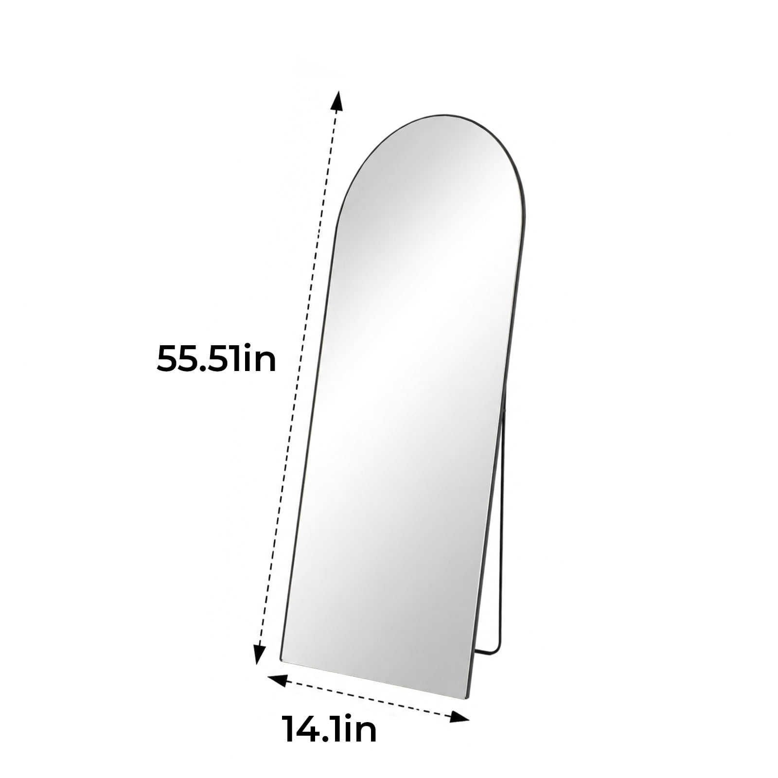 Alvantor Full Body Mirror 56"x15" with Stand, Shatterproof HD Glass, Aluminum Frame