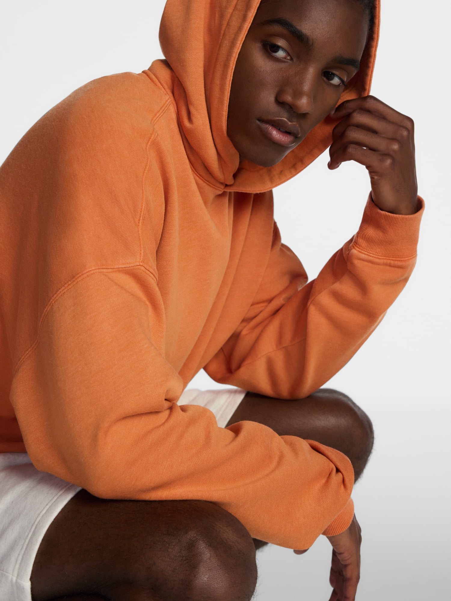 No Boundaries Boxy Fit Oversized Fleece Hoodie with Long Sleeves, Men's XS-4XLT