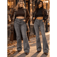 thumbnail image 4 of EMMIOL Women's Mid-High Waist Stretchy Flare Bell Bottoms Jeans Y2K Vintage Washed Bootcut Denim Pants for Casual,Streetwear, 4 of 8
