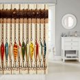 thumbnail image 2 of Manfei Retro Fishing Hook Shower Curtain 72Wx72L, Rustic Farmhouse Bathroom Curtain, Beige, 2 of 5
