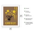 thumbnail image 2 of Greece - Yellow Daisy (Marguerite) Flowers In Grecian Urn - Vintage Travel Poster by L. Montessanti c.1950s - Fine Art Rolled Canvas Print 20in x 26in, 2 of 4