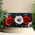 thumbnail image 4 of Red and White Poppy Pattern Front License Plate, Metal License Plate, Funny Standard Plates Personalized Novelty Decorative For Men/Women/Boys/Girls Car 6×12 Inch, 4 of 6