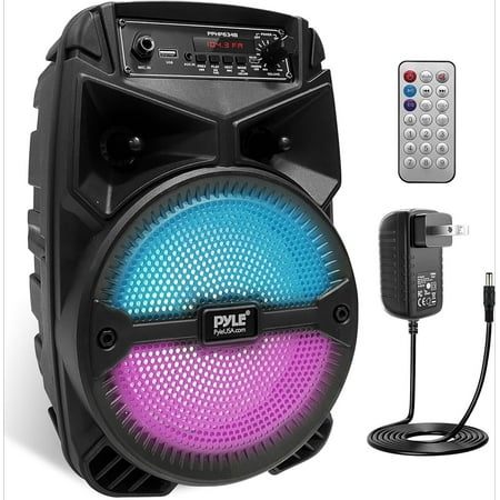240W Rechargeable Outdoor Bluetooth Speaker Portable PA System w/ 6.5” Subwoofer 1” Tweeter, Microphone In, Party Lights, MP3/USB, Radio, Remote - PPHP634B