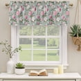 thumbnail image 2 of 2 Pack Valances for Window, Vintage Spring Floral Short Curtains for Kitchen Bedroom Living Room, Botanical Summer Pink Green Rod Pocket Small Window Treatment Valance Drapes 54 x 18 Inch, 2 of 8