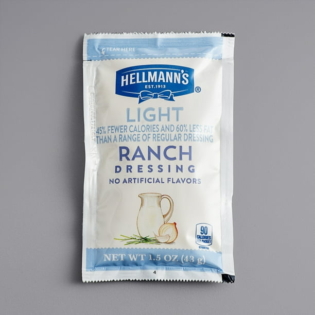 Hellmann's Paquet de Vinaigrette de Ranch Léger de 1,5 oz - 102/cas