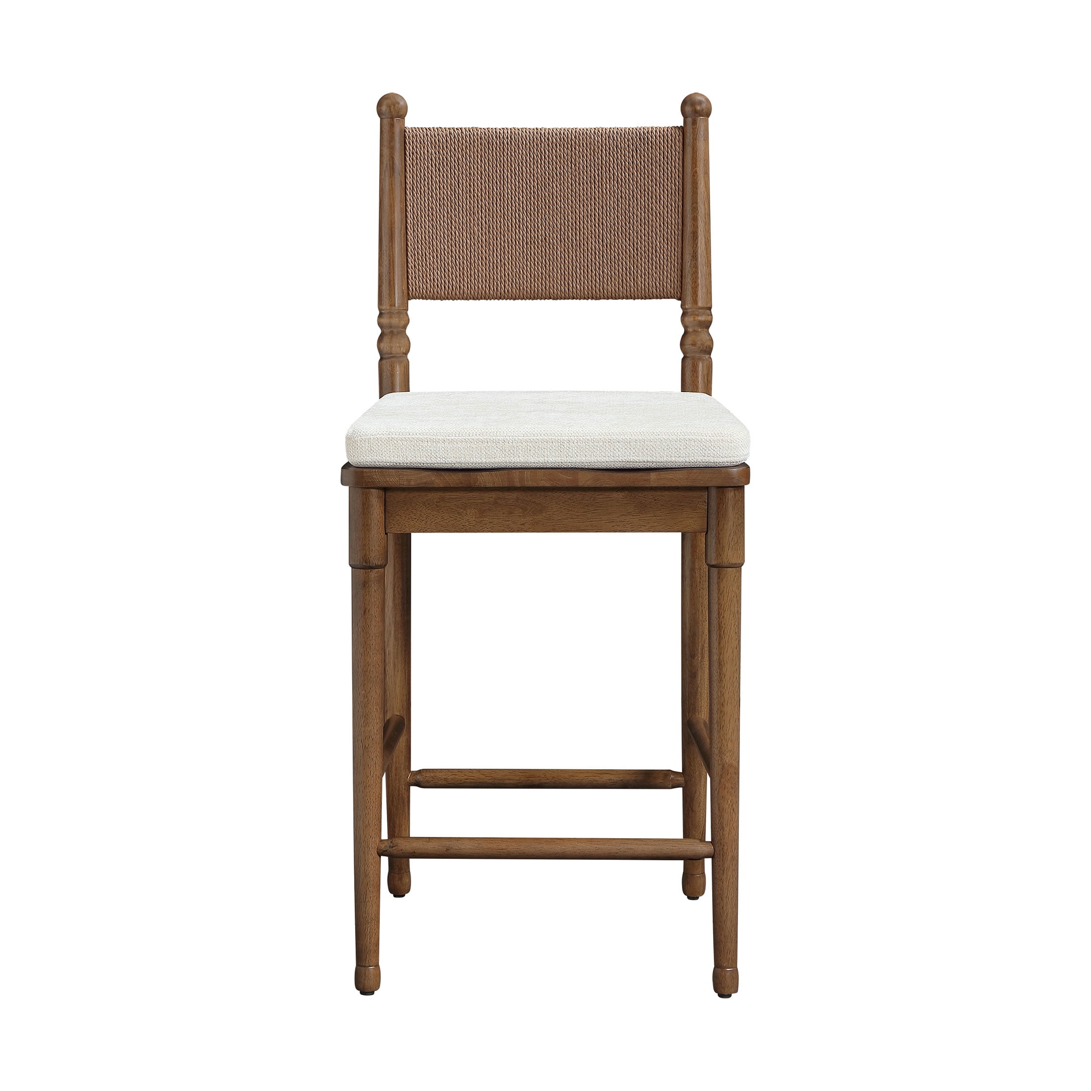 My Texas House Adler Wood Counter-Height Stools, Set of 2, Provincial Brown