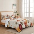 thumbnail image 5 of 3 Pieces Queen Quilt Set,Fall Thanksgiving Pumpkin Soft Bedding Sets with 1 Quilt & 2 Pillow Shams,Maple Leaves Autumn Harvest Summer Bedspread Lightweight Coverlet Comforter for All Season, 5 of 9