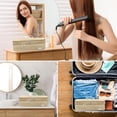 thumbnail image 6 of Portable Hair Tool Storage Organizer Bag, Double-Layer Travel Bag for One-Step Hair Dryer, Volumizer Hot Air Brush & Attachments, Bag Only, Quilted Khaki, 6 of 7