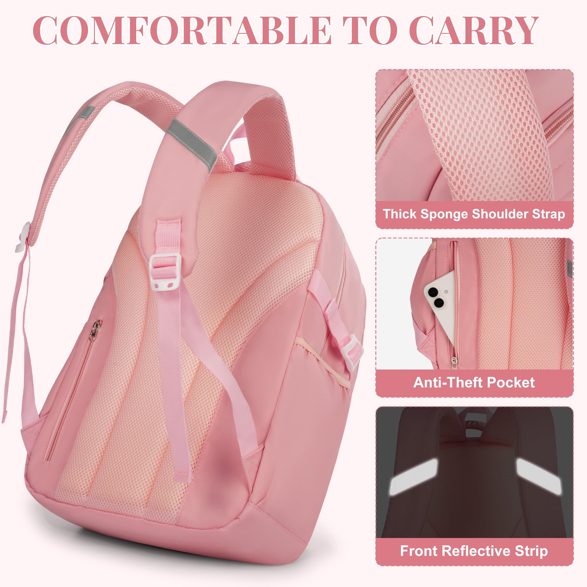 DAKIMOE Kids Backpack School Backpacks for College Cute Girl Middle High School Bookbag Large Capacity Lightweight Waterproof Daypack for Teens Students
