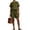 Army Green, variant on Two Piece Cotton Linen Short Sets for Women Summer Lounge Outfits for Casual Beach Daily Wear(No Bag)