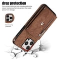 thumbnail image 3 of For Iphone 14 Pro Zipper Rfid Card Slot Phone Case With Short Lanyard(Brown),iPhone 16, 3 of 7