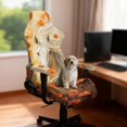thumbnail image 2 of SCRAWLGOD Horse Floral Print Orange Beige Pattern Gaming Chair Cover Pack of 4, Stretchable Chair Seat Protection with Armrest Pad Removable Computer Reclining Chair Protective Slipcover, 2 of 7