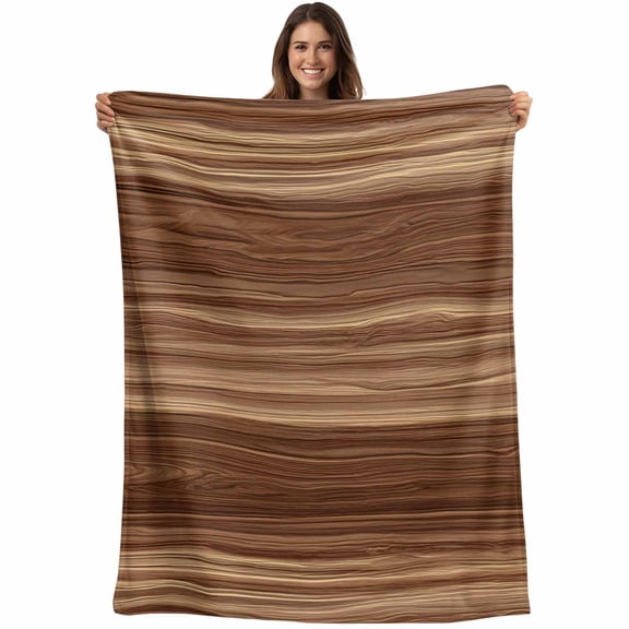 Brown Western Blanket Soft Cozy Warm Throw Blanket for Couch, Plush Fuzzy Flannel Fleece Blankets for Sofa, Vintage Farmhouse Wood Barn Door Bed Blankets Lightweight Gifts for Women, 30"x40"