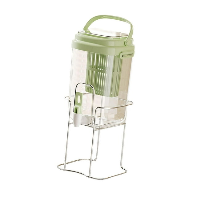Contenedor de dispensador de bebidas contenedor recipiente toque equipado con conveniente cañón de bebidas de gran capacidad para el refrigerador de Verde