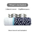 thumbnail image 3 of HAOK Duvet Cover Set Queen Size, 3 Pieces Soft Washed Microfiber Duvet Cover with Zipper Closure & Corner Ties, Navy & Light Blue, 3 of 7