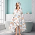 thumbnail image 6 of White Boho Bohemia Rainbows Clouds Stars Pattern Hooded Bath Towel，60"x35" for Ages 3 To 12 Kids, Quick Dry Lightweight Soft Microfiber Hood Beach Towel Cover Up for Kids, 6 of 7