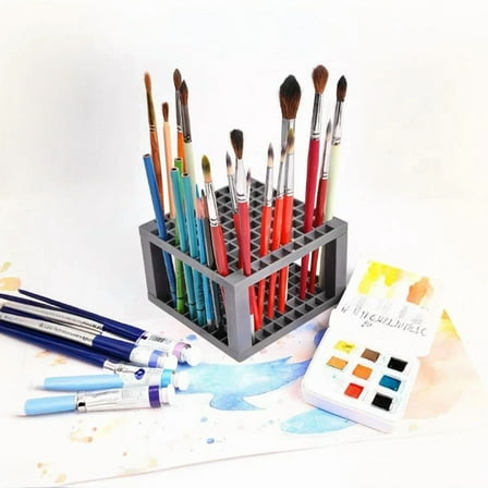 1 Pc 96 Hole Plastic Pencil & Brush Holder Pen Storage Tool Desktop Organizer