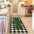 thumbnail image 5 of Christmas Kitchen Rugs and Mats Set of 2,Buffalo Plaid Red Farm Truck Merry Christmas Kitchen Mat,Xmas Winter Holiday Non Slip Low-Profile Sink Mat Decorations for Home Kitchen 18x48+18x30 Inches, 5 of 6