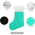thumbnail image 3 of Coolnut 17.7 Inch Christmas Stockings, Plain Aqua Solid Color Presonalized Large Stocking Sock for Family Holiday Xmas Party Decorations 1PC, 3 of 7