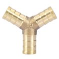 Brass Y 3-Way Hose Barbed Connector Joiner Fitting Air Water Gas OD ...