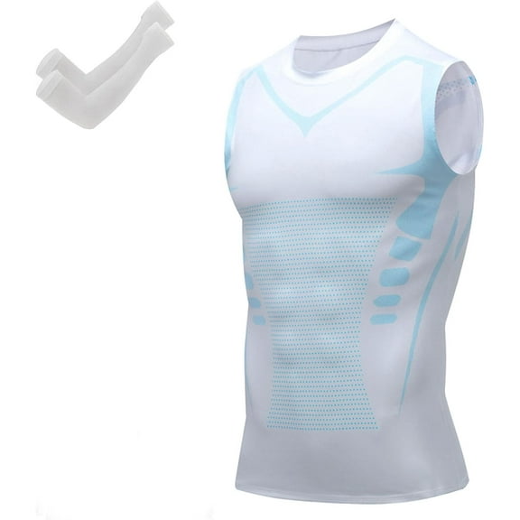 2025 New Version Ionic Shaping Sleeveless Shirt, Whalegrass Shaping Sleeveless Shirt for Men Build a Perfect Body