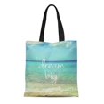 thumbnail image 1 of NUDECOR Sac Fourre-Tout en Toile Motivationnel Rêve Grand Drôle Vie Cool Inspirant Sac Réutilisable Épaule Courses, 1 of 1