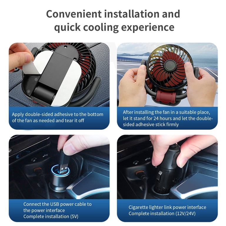 cigarette lighter plug fan JilgTeok Car Fan Wired Cigarette Lighter Plug Optional Car Universal