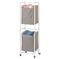 thumbnail image 5 of mDesign Vertical Portable Laundry Hamper Basket - Metal Frame - Taupe/White, 5 of 6