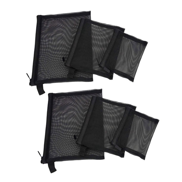 Bolsa de con Cremallera, Paquete de 6 ( / L), Organizador de Accesorios Cosmético de Maquillaje de Belleza, Artículos de Aseo de Viaje Bolsa de Almacenamiento, Negro