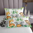 thumbnail image 3 of Erosebridal Initial Letter R Quilt Sets for Queen Size Bed,Cartoon Lion Giraffe Animal Bed Set,Tropical Botanical Leaves Coverlet Set Queen,Microfiber Room Decor,3 Pieces, 3 of 6