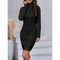 thumbnail image 6 of Sherrylily Women Sweater Dress Sexy Bodycon Turtleneck Mini Cable Knit Sweaters Dresses, 6 of 6