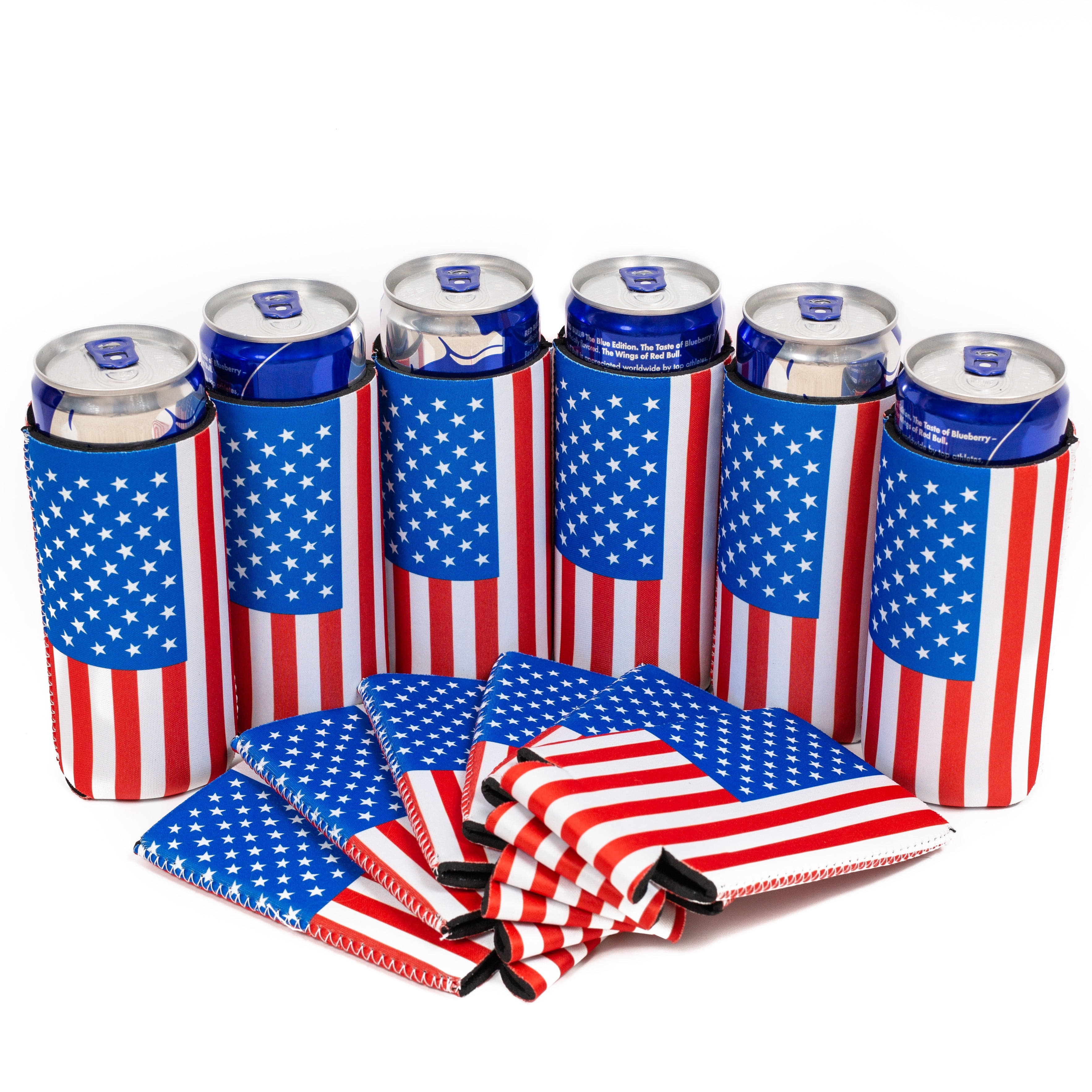  QualityPerfection Slim Can Cooler Sleeves, Beer/Energy (6 Pack)  Drink Blank Skinny 12oz Premium Quality 4mm Neoprene Can Holders Beverage,  Thermocoolers for Sublimation Vinyl and DTF(Multi Color): Home & Kitchen