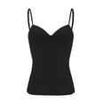 thumbnail image 4 of Hsovts Women Built in Bra Tank Top Adjustable Spaghetti Strap Cami Shirt | Summer Y2K Sleeveless Cami Tops Ladies Elegant Sexy Basic Going Out Tops Soft Comfy Workout Yoga Tops Black 2xL, 4 of 5