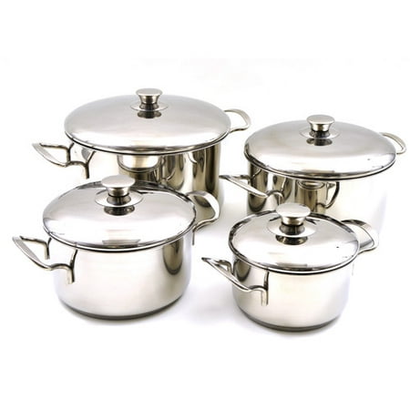 Nature Home Decor Rainbow Elite Professional Grade 8 Piece Stainless Steel Cookware (Best Stainless Steel Grade For Cookware)