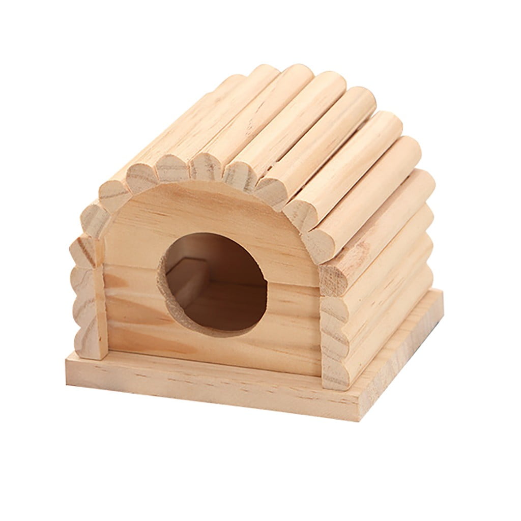 Wooden Hammock Round Bed Cage Small Pet Toy Hanging Nest Bite Molar Toys 