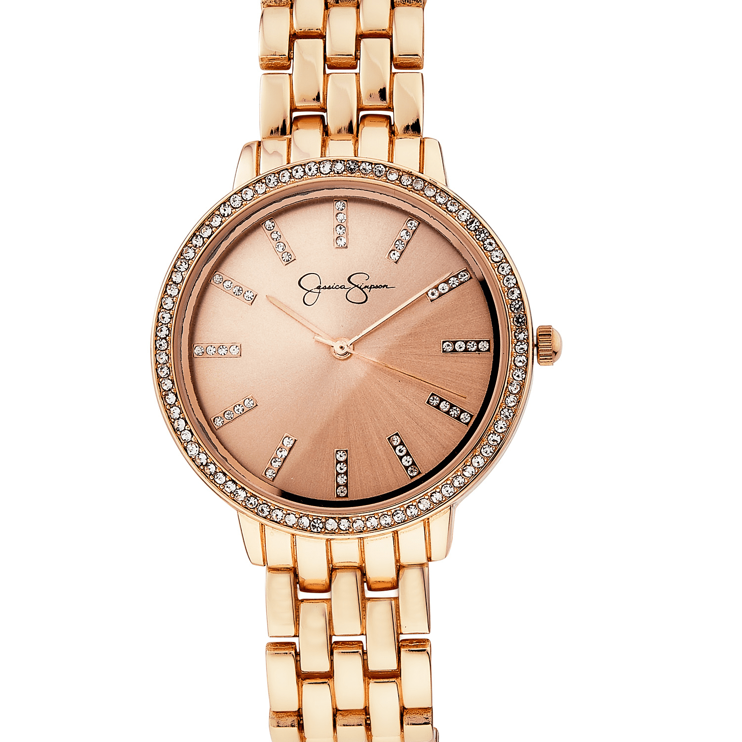 Jessica Simpson Ladies 37mm Women s Rose Gold Tone Bracelet Watch