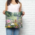 thumbnail image 2 of Colorful Floral Spring Pillow Covers 20x20 Inch Decorative Throw Pillow Cover, Daisy Green Forest Pastoral Sofa Pillowcases Accent Cushion Case Home Decor Bedroom Living Room, 2 of 6
