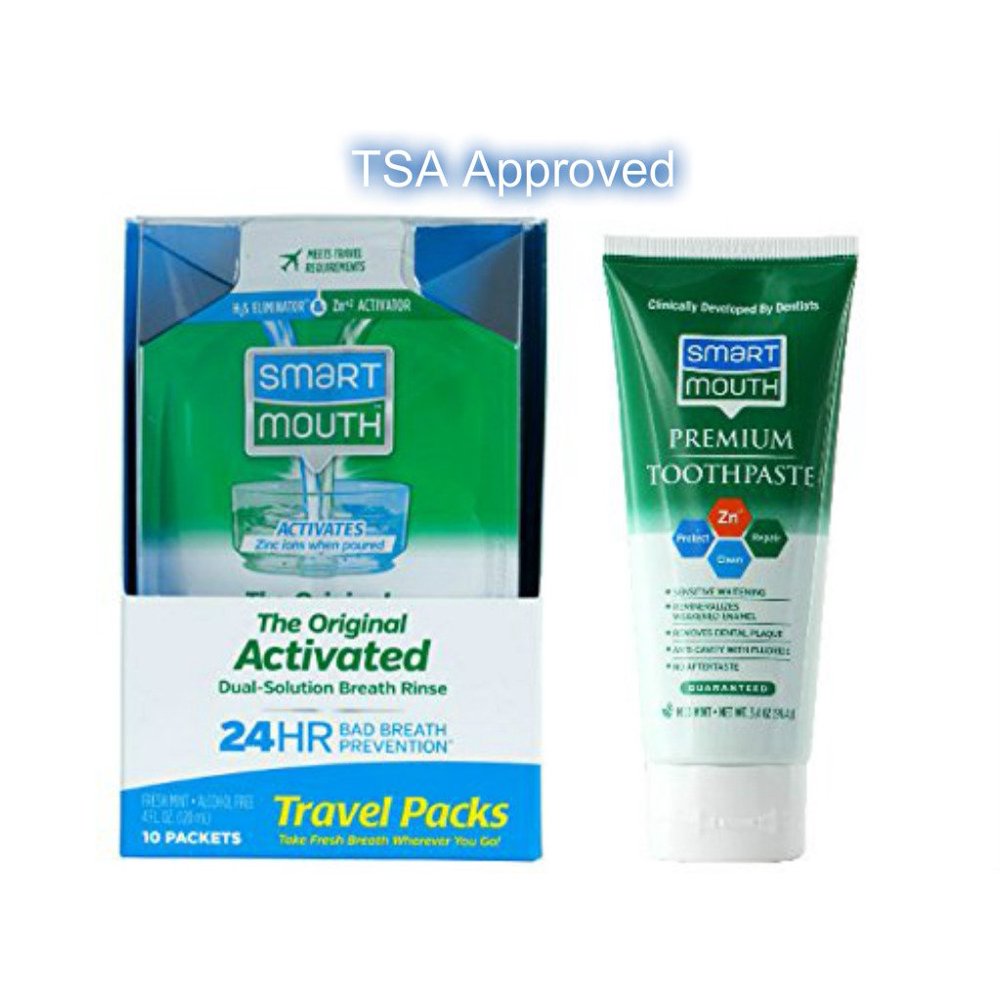 TSA Approved Travel Toothpaste and Oral Rinse, SmartMouth Original