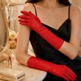 thumbnail image 4 of Unique Bargains 1 Pair Party Gloves Elegant Mid-Length Stretch Satin Long Opera Party Gloves 14.96"x4.72" Red, 4 of 5