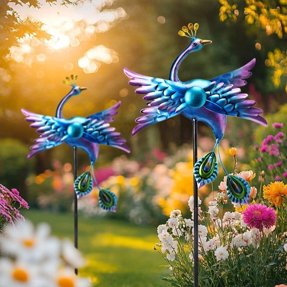 Wind Spinners Outdoor for Yard and Garden - Wind Sculptures & Spinners for Yard Garden Backyard Lawn Peacock Decorations