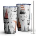 thumbnail image 2 of 20oz Tumblers White Christmas Gnome and Snowflake Pattern Stainless Steel Vacuum Insulated Double Wall Travel Tumbler Cups Mug with Lid and Straw,Cleaning Brush for Cold & Hot Drinks, 2 of 7