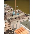 thumbnail image 2 of Outdoor Tablecloths with Umbrella Hole & Zipper, Farmhouse Star Brown 54x54 Inch Square Tablecloths, Retro Branches Berry Wooden Grain Waterproof Table Cloth, Patio/Pool/Picnic Table Covers, 2 of 8